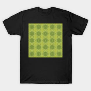 Water Droplets on a Green Leaf Kaleidoscope pattern 4 T-Shirt
